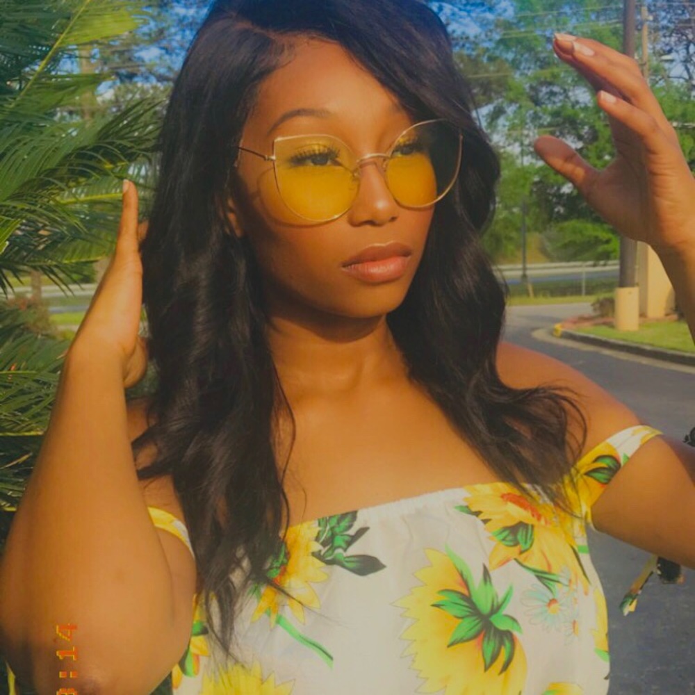 Sunflower romper and yellow shades